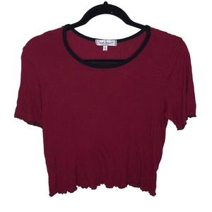 Preowned burgundy and black crop top